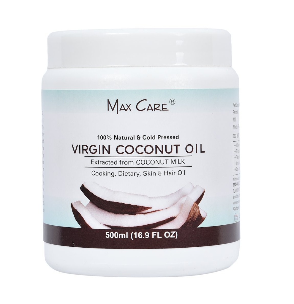 Max Care Cold Pressed Virgin Coconut Oil 500ml (widemouth) Jeevee