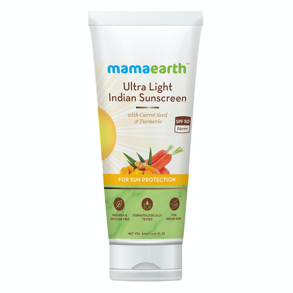 Mamaearth Ultra Light Indian Sunscreen Spf50 Pa+++, 80ml Jeevee