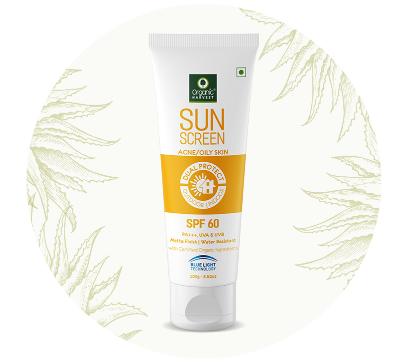 Organic Harvest Sunscreen Acne/oily Skin Spf 60, 100gm Jeevee