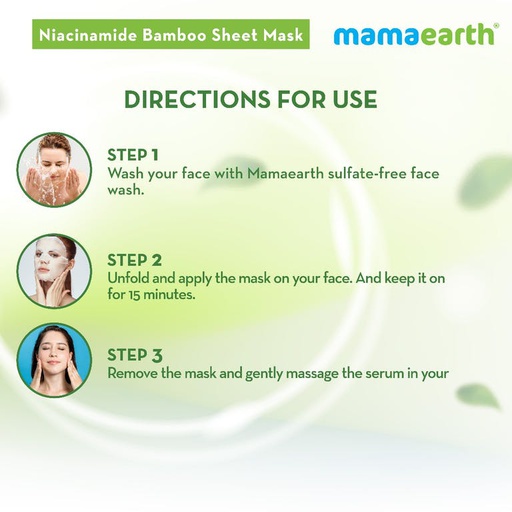 Mamaearth Niacinamide Bamboo Sheet Mask With Niacinamide & Ginger Extract, 25gm Jeevee
