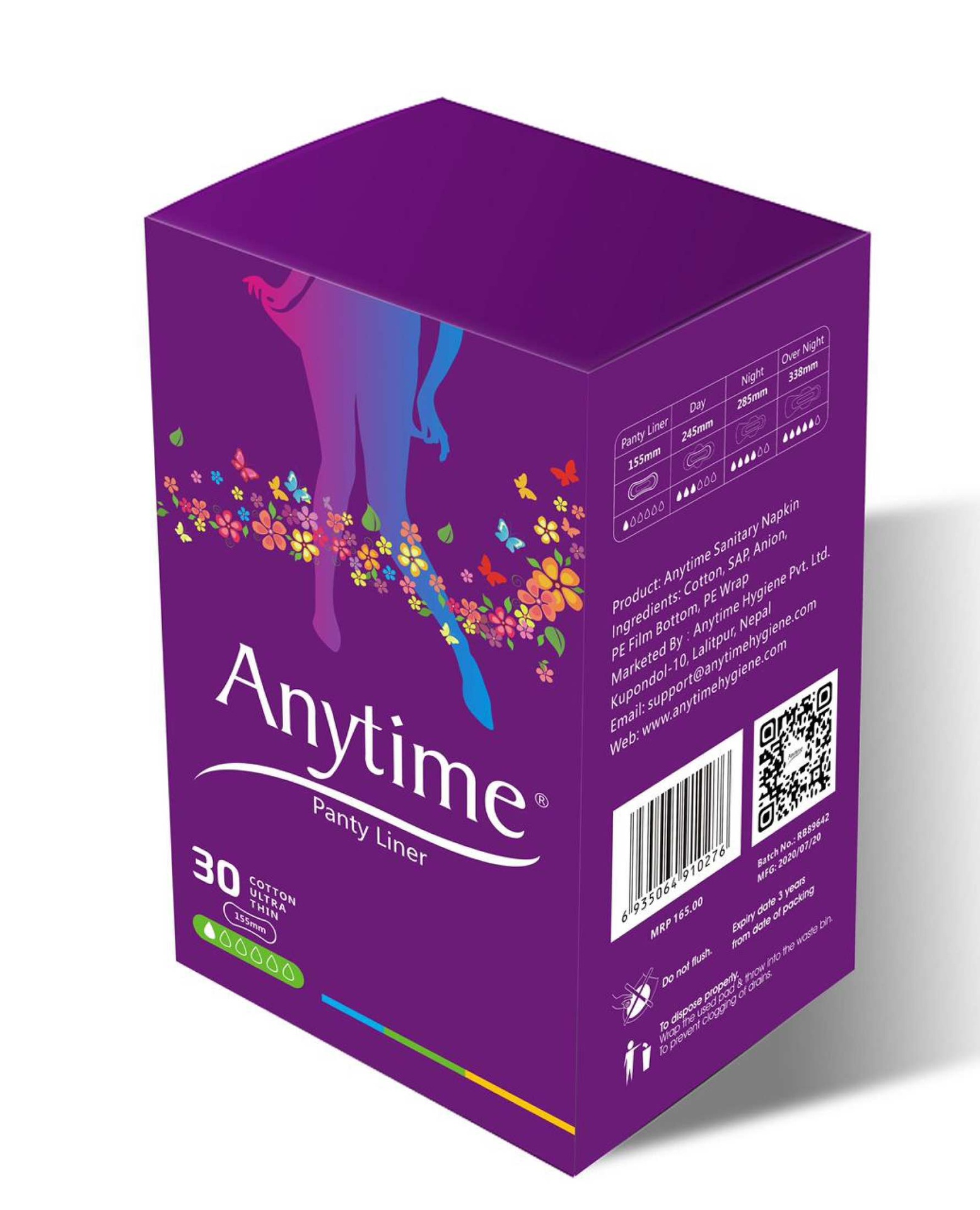 Anytime Panty Liner155mm (30 Pieces) Jeevee