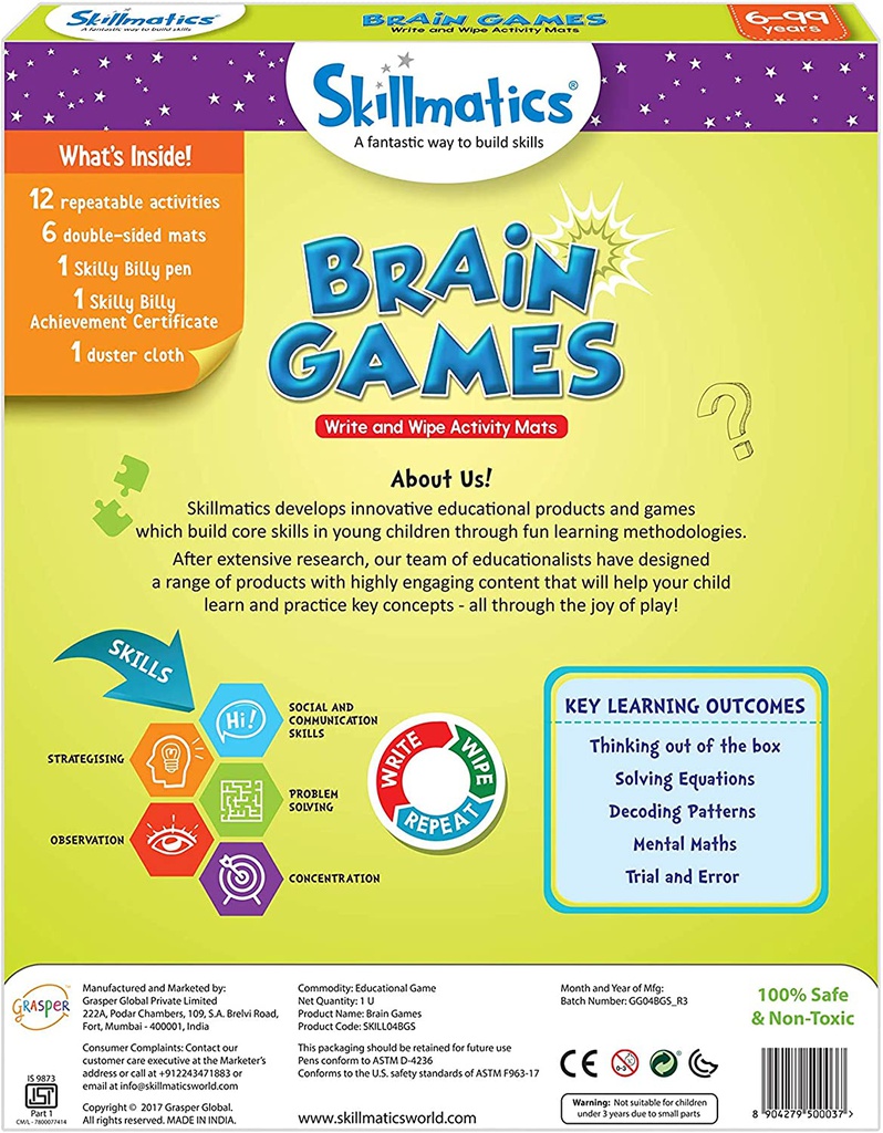 Skillmatics Educational Game Brain Teasers Gifts, Travel Toy