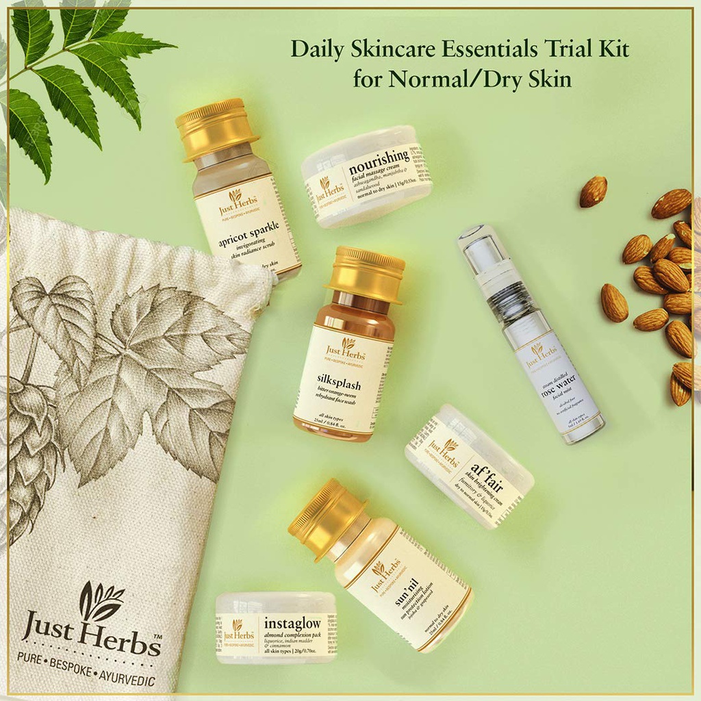 Just Herbs Daily Skincare Essentials Trial Kit For Skin Jeevee