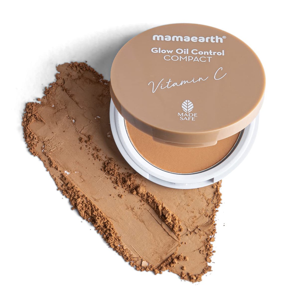 Mamaearth Glow Oil Control Compact Powder Spf 30 (04 Almond Glow) Jeevee