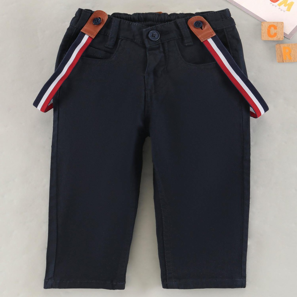 Babyhug Full Length Fleece & Woollen Pant Solid Color - Green main image 1