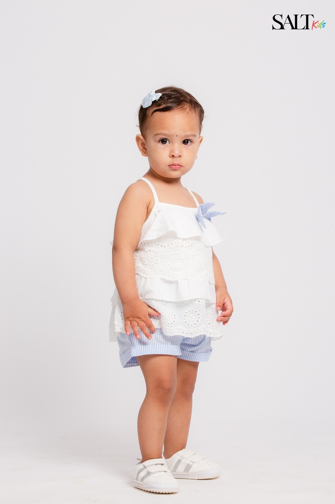Salt Kids Sleeveless Ruffle Sun Top & Shorts (3-4 Years) | Jeevee