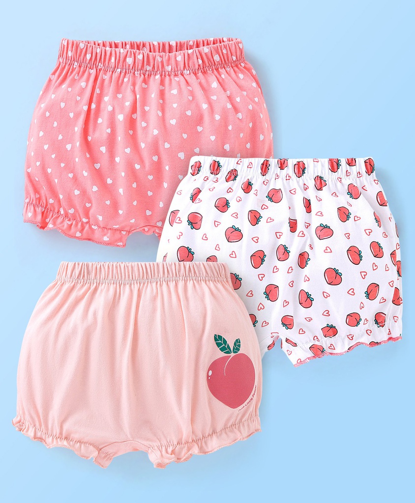 Babyhug 100% Cotton Knit Solid Bloomers Pack of 5 - Multicolour main image 1
