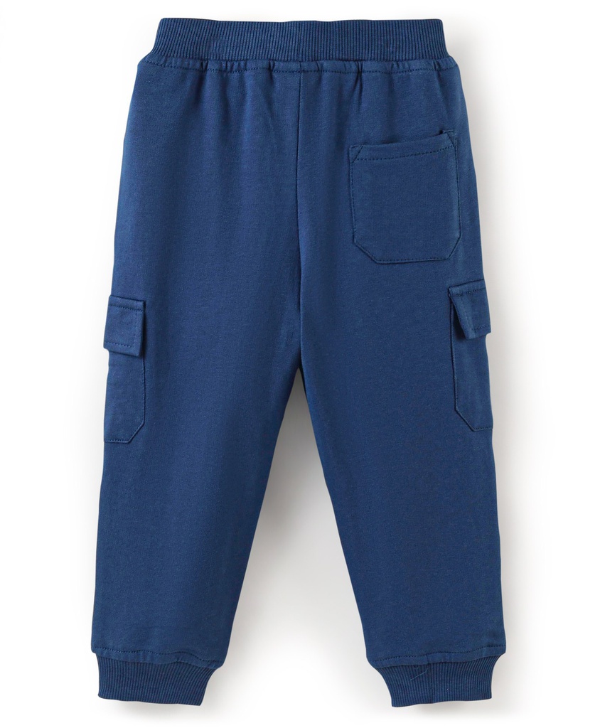 Babyhug Cotton Looper Knit Full Length Lounge Pant with Text Print - Red
