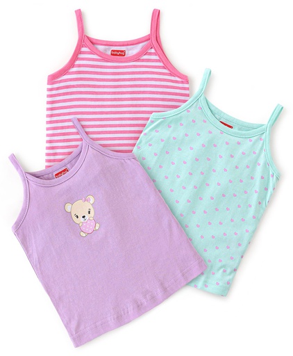 Babyhug Sleeveless V Cut Swimsuit With Frill & Bow Applique Strawberry Print - Pink main image 0