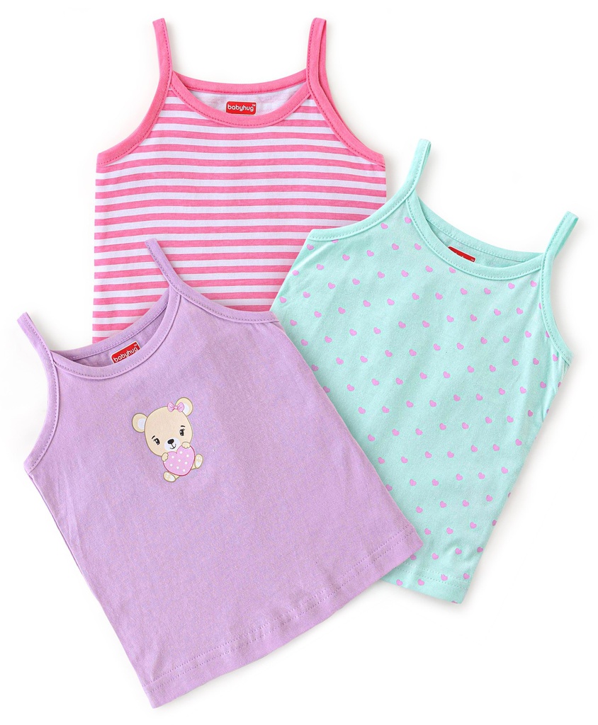 Babyhug Sleeveless V Cut Swimsuit Star Print - Pink main image 1