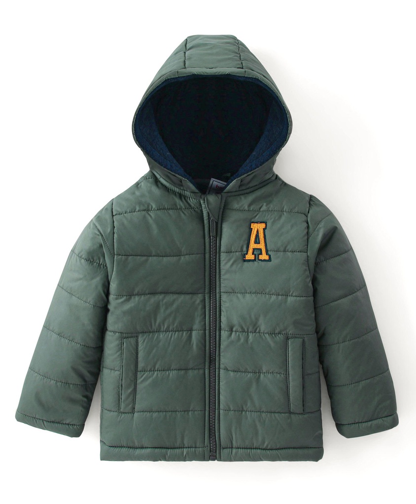 Babyhug Woven Full Sleeves Solid Hooded Reversible Jacket - Mustard Yellow main image 0