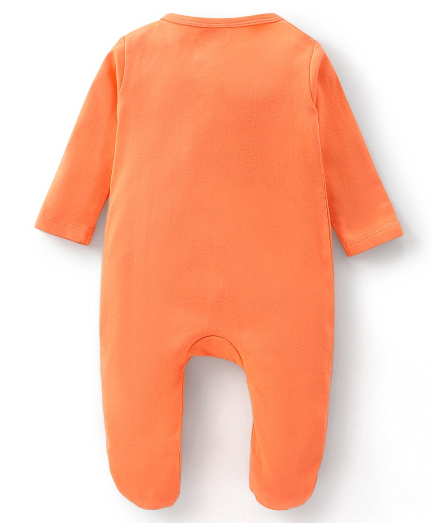 Babyhug Footed Sleep Suit Teddy Print Orange (36 Months) Jeevee