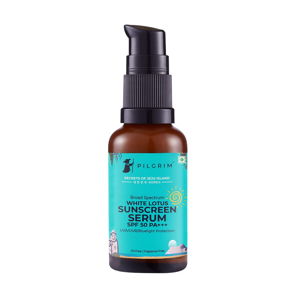 Pilgrim White Lotus Sunscreen Serum Spf 50 Pa+++ 30ml Jeevee