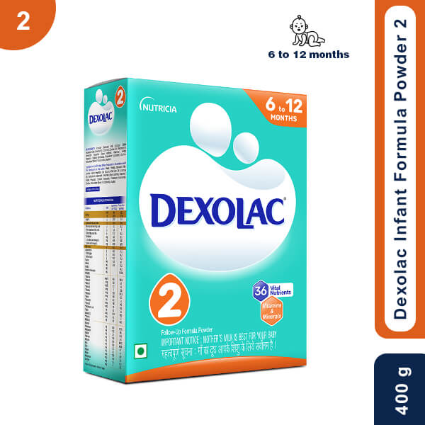 Dexolac Infant Formula Powder 2 From 6 To 12 Months- 400g | Jeevee