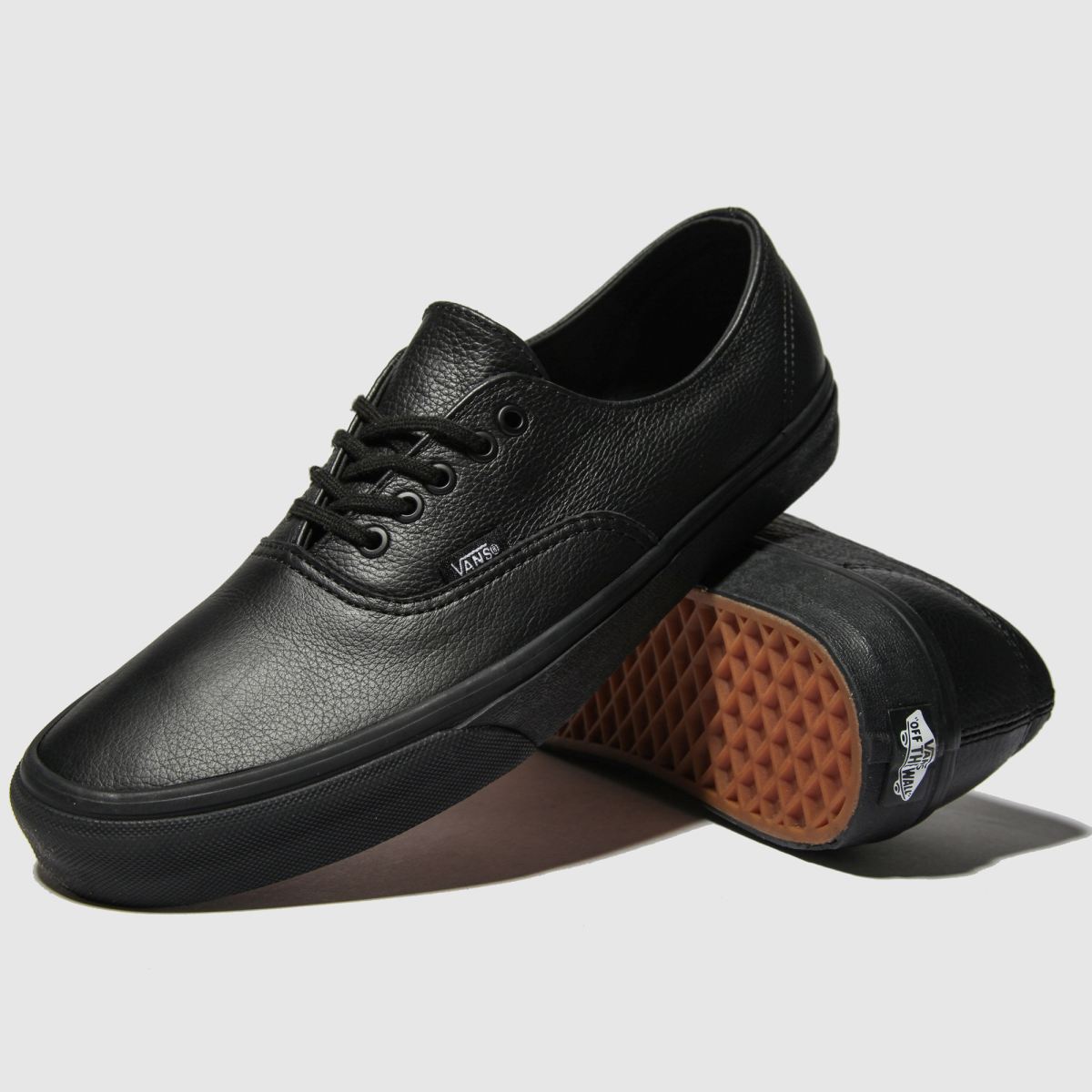 Vans Authentic All Black Leather Leather Shoes Vans Authentic All Black  Leather Vans Authentic All