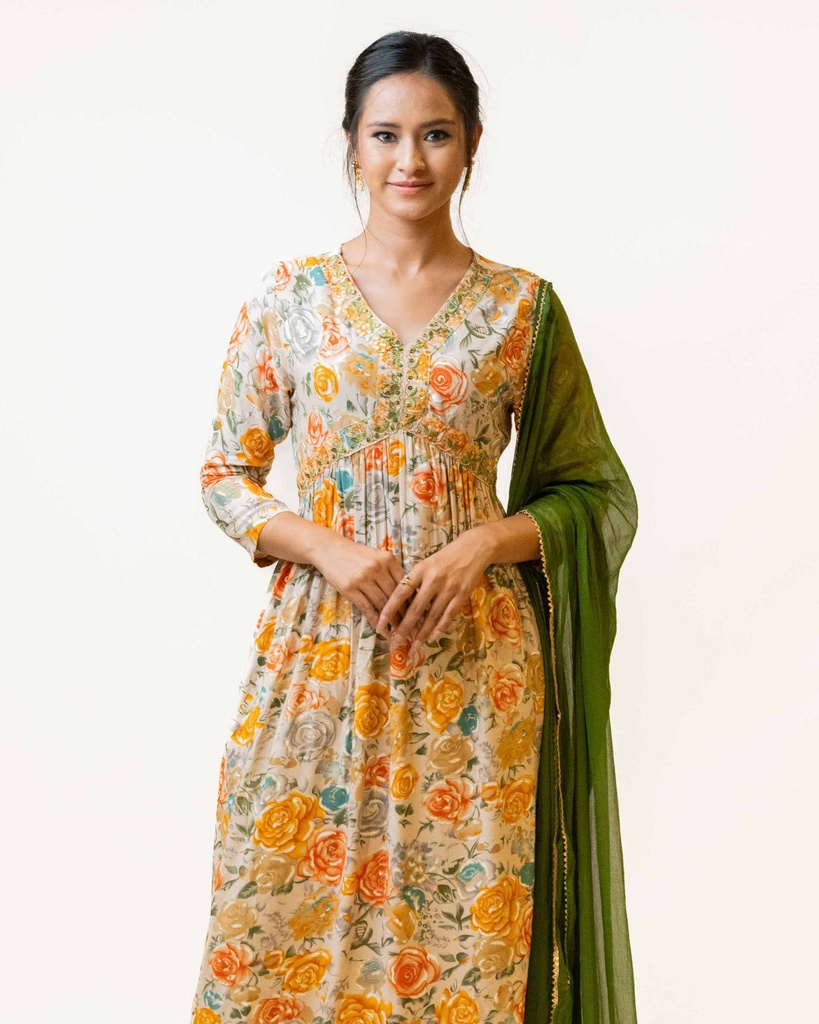 Premium Viscose Rayon Kurta‑Pant‑Dupatta Set – Elegant Design