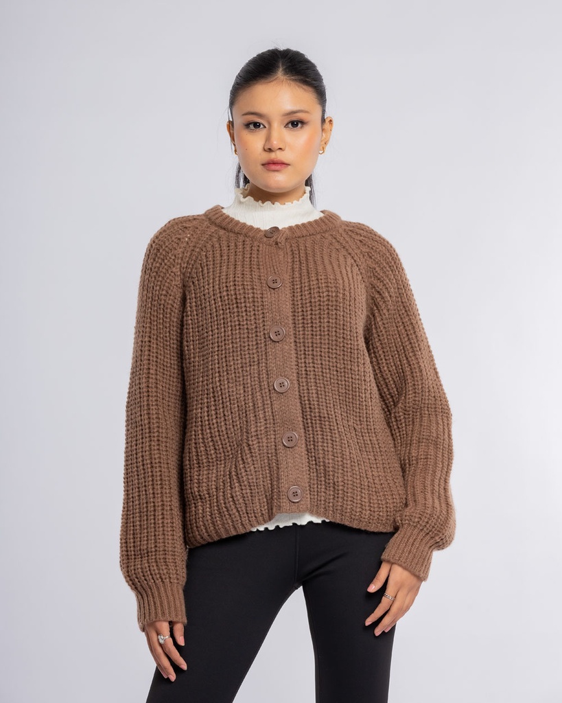 Solid Brown Cardigan