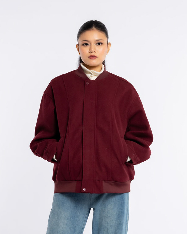 Salt Maroon Bomber Jacket (m) | Jeevee